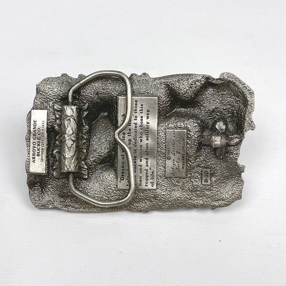 VTG 1981 Arroyo Grande Buckle Co. Gold Miner Mule Pewter 3D Enamel Belt Buckle - Picture 6 of 8